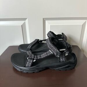Teva Black Strap Cushioned Rubber Outdoor Sport Slingback Sandal Shoes Mens 12